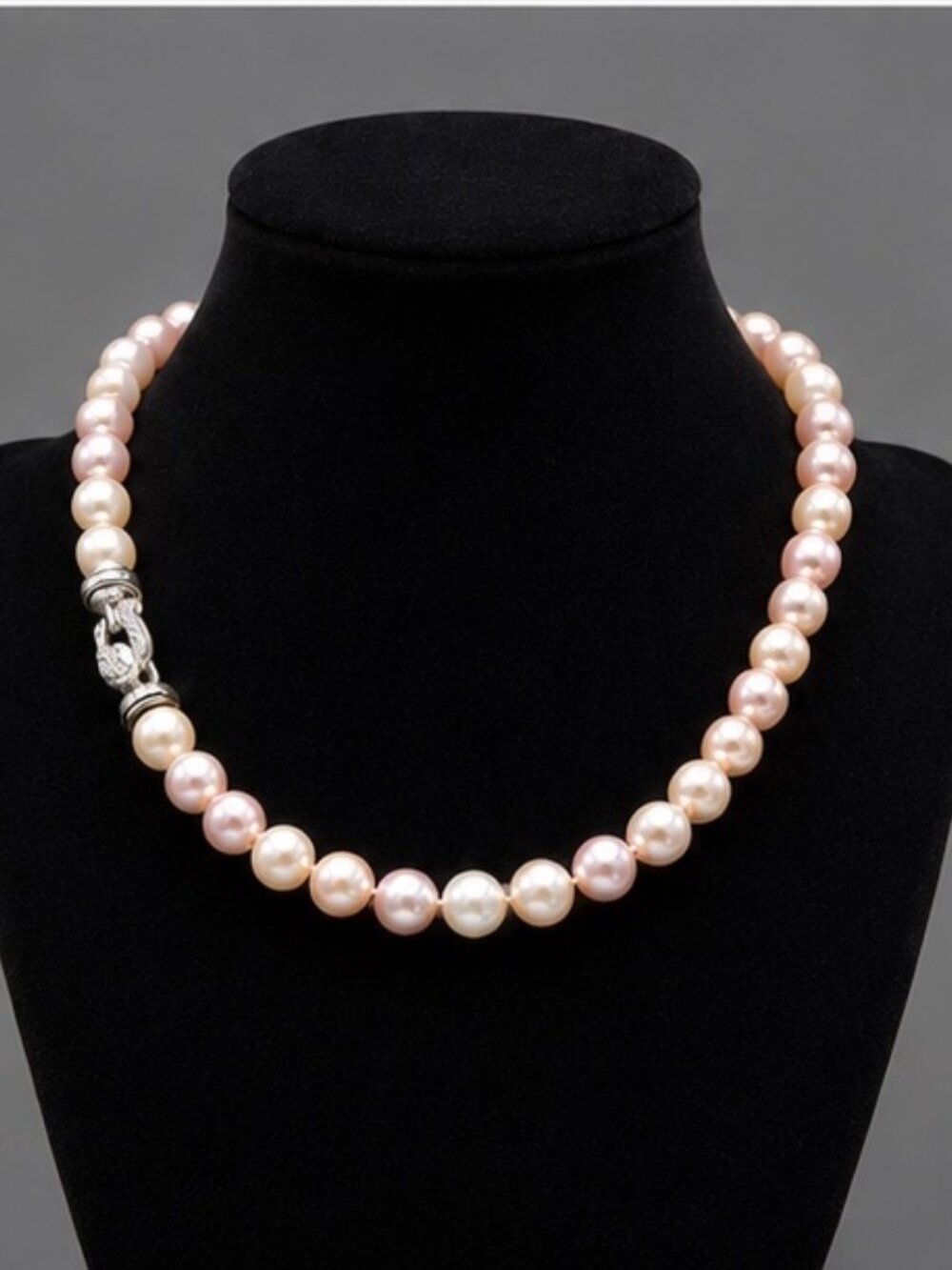 David Yurman Bijoux Pastel Pearl Strand Necklace w/ Pavé White Diamonds - 16"